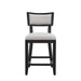 26.5' Counter Stools Set of 2, Upholstered Counter Height Bar Stools with Comfy Back, Solid Rubber Wood Frame, Backrest, Footrest, Armless Barstools for Home Bar, Kitchen Counter, Beige & Black - DTYStore