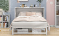 Queen Size Murphy Bed with Built-In Charging Station and a Shelf, White - DTYStore