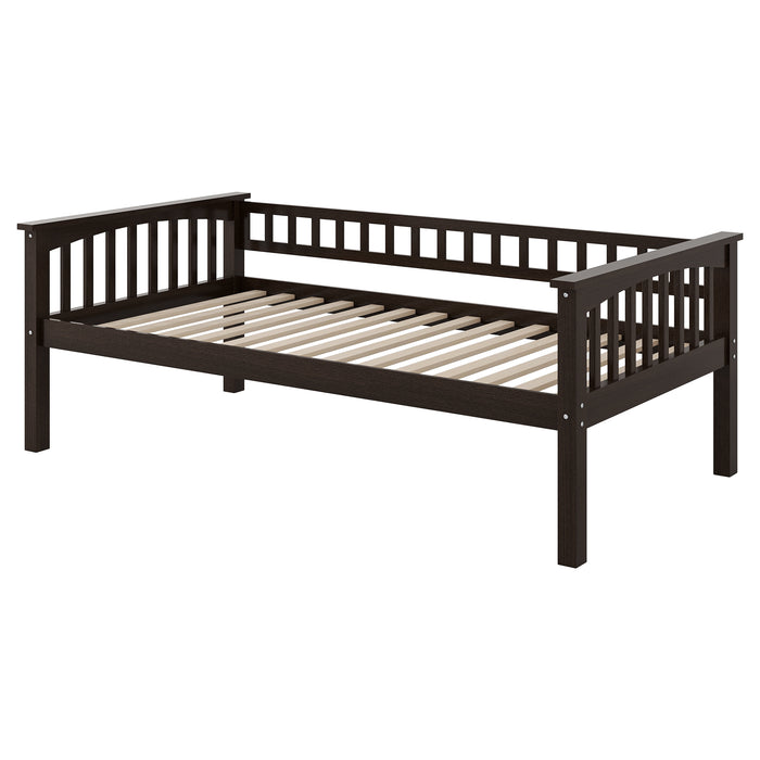 Twin over Twin Bunk Bed with Drawers, Convertible Beds, Espresso