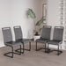 Modern Dining Chairs,PU Faux Leather High Back Upholstered Side Chair with C-shaped Tube. Black Metal Legs for Dining Room Kitchen Vanity Patio Club Guest Office Chair (Set of 4) (Grey+PU) - DTYStore