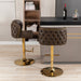 Furniture,Swivel Barstools Adjusatble Seat Height, Modern PU Upholstered Bar Stools with the whole Back Tufted, for Home Pub and Kitchen Island（Brown, Set of 2） - DTYStore