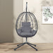 Egg Chair with Stand Indoor Outdoor Swing Chair Patio Wicker Hanging Egg Chair Hanging Basket Chair Hammock Chair with Stand for Bedroom Living Room Balcony - DTYStore