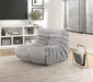 Luxury Accent Chair Button-Tufted Detail Gray Microfiber Comfy Chair Living Room Furniture 1pc - DTYStore