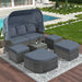 U_STYLE Outdoor Patio Furniture Set Daybed Sunbed with Retractable Canopy Conversation Set Wicker Furniture (As same as WY000281AAE) - DTYStore