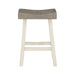 Transitional Design Counter Height Stools Set of 2pcs, White and Coffee Finish Solid Rubberwood Furniture - DTYStore