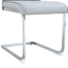 Luxury Simple Arch Chair - Set of 4 Light Gray PU Material High Resilience Dining Chair with Arched Metal Silver Leg. - DTYStore