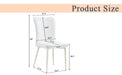 Modern minimalist dining chair, white PU leather curved back and seat cushion, white metal chair legs, suitable for dining room, bedroom, living room. A set of four chairs. 008 - DTYStore