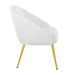 Shiraz Contemporary/Glam Chair in Gold Metal and White Velvet by LumiSource - DTYStore