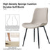Light gray artificial leather backrest cushion dining chair, black metal legs, curved widened cushion design for more comfort, suitable for restaurants, kitchens, bedrooms, offices.(6 chairs) 0502 - DTYStore