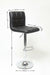 Swivel Faux Leather Adjustable Hydraulic Bar Stool, Set of 2, Brown - DTYStore