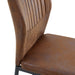 Luxury Simple Chair - Set of 6 Brown Technology Fabric Material High Resilience Dining Chair with Metal Black Leg.The Chair Back Has a Vertical Stripe Design With Smooth And Uniform Lines. - DTYStore