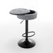 Round Storage Bar Stool Set of 2, Grey Linen Height Adjustable Barstool, 360°Counter Height Swivel Stool, Armless Bar Chair with Metal Frame for Kitchen Counter Dining Living Room - DTYStore