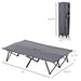 Outsunny 2 Person Folding Camping Cot for Adults, 50' Extra Wide Outdoor Portable Sleeping Cot with Carry Bag, Elevated Camping Bed, Beach Hiking, Grey - DTYStore
