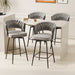 360°Swivel Bar Chairs set of 2, equipped with soft cushioned backrest counter stool, metal leg modern luxury kitchen chair, suitable for family dining, kitchen island - DTYStore