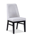2pc Contemporary Upholstered Side Chair White Textured Fabric Upholstered High Back Cushioned Seat Wooden Dining Room Home Furniture Black Finish - DTYStore