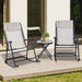 Outsunny 3 Piece Outdoor Rocking Chair Set, Patio Folding Lawn Rocker Set with Glass Coffee Table, Headrests for Yard, Patio, Deck, Backyard, Cream White - DTYStore