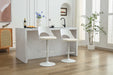 Bar Stools Set of 2 Modern White PU Counter Height Barstool, High Padded Swivel Adjustable Barstools with Back for Bar Counter and Kitchen Island - DTYStore