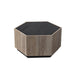 Rural Style Garden Retro Living Room Coffee Table with 2 drawers, Textured Black + Warm Oak - DTYStore