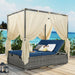 U_Style Adjustable Sun Bed With Curtain,High Comfort,With 3 Colors - DTYStore