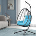 Egg Chair with Stand Indoor Outdoor Swing Chair Patio Wicker Hanging Egg Chair Hanging Basket Chair Hammock Chair with Stand for Bedroom Living Room Balcony - DTYStore