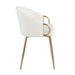 Claire Contemporary/Glam Chair in Gold Metal and White Faux Leather by LumiSource - Set of 2 - DTYStore