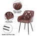 Dining Chairs Set of 2, Upholstered Kitchen Chairs with Comfortable Seat, Faux Leather Vintage Chairs with Armrests, Easy to Assemble and Clean, for Dining Room, Kitchen, Living Room, Brown - DTYStore