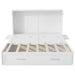 Queen Size Mobile Murphy Bed with Drawer and Little Shelves on Each Side,White - DTYStore