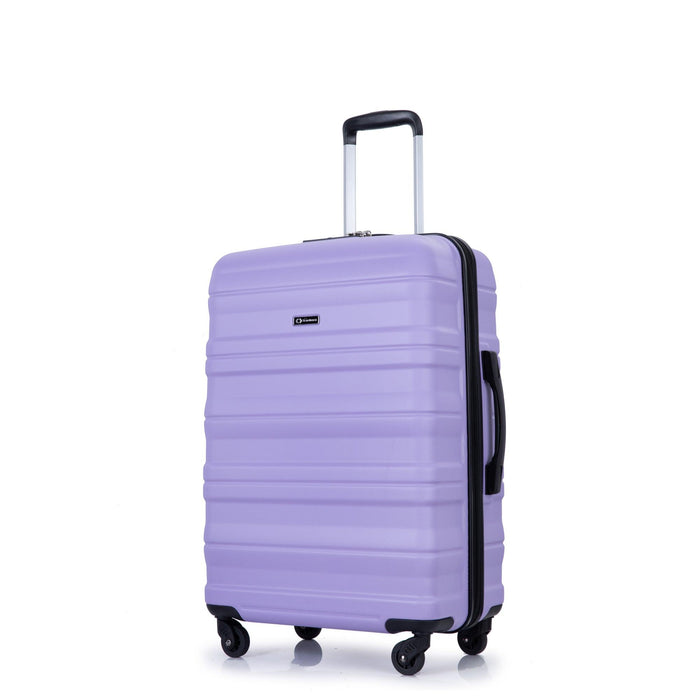 Expandable 3 Piece Luggage Sets PC Lightweight & Durable Suitcase with Two Hooks, Spinner Wheels, TSA Lock, (21/25/29) Purple - DTYStore