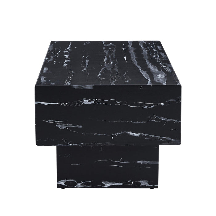 The Black Coffee Table has patterns. Modern rectangular table, suitable for living rooms and apartments. 43.3"*21.6"*17.2"