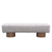 Upholstered Dining Bench for Dining Room, No-Assembly End of Bed Entryway Bench Ottoman for Bedroom Living Room, Light Gray Fabric Stool Top Wood Leg 300 LBS Weight Capacity - DTYStore