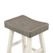 Transitional Design Counter Height Stools Set of 2pcs, White and Coffee Finish Solid Rubberwood Furniture - DTYStore