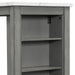 5-piece Counter Height Dining Table Set with Built-in Storage Shelves,Grey(OLD SKU W504S00143) - DTYStore
