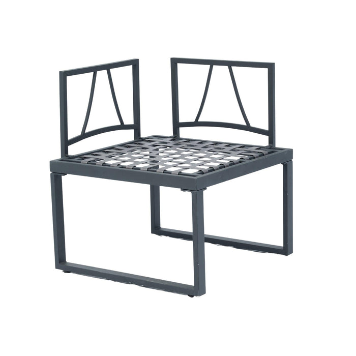 4 Piece L-Shaped Patio Wicker Outdoor 5-Seater Sectional Sofa Seating Group Conversation Sets with Side Table & Dark Grey Cushions - DTYStore