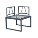 4 Piece L-Shaped Patio Wicker Outdoor 5-Seater Sectional Sofa Seating Group Conversation Sets with Side Table & Dark Grey Cushions - DTYStore