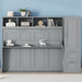 Full Size Murphy Bed Wall Bed with Closet and Drawers,Gray - DTYStore