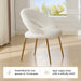 061-Set of 1 Teddy Fabric Dining Chairs With Curved Backrest and Golden Metal Legs for Kitchen or Dining Room ,White - DTYStore