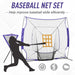 Soozier Baseball Practice Net Set with 7.5x7ft Catcher Net, Ball Caddy and Batting Tee, Portable Baseball Practice Equipment with Carry Bag for Hitting, Pitching, Batting, Catching, Purple - DTYStore