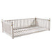 Patio Minimalist Twin Size Garden Swing Bed Wood Porch Swing with Ropes for Backyard, Safe Sloped Design, White - DTYStore