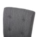 Contemporary Fabric Button Tufted 26 Inch Counter Stools, Set of 2, Charcoal - DTYStore