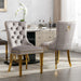 Nikki Collection Modern, High-end Tufted Solid Wood Contemporary Velvet Upholstered Dining Chair with Golden Stainless Steel Plating Legs,Nailhead Trim,Set of 2,Gray and Gold - DTYStore
