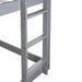 Twin over Twin Rubber Wood Floor Bunk Bed, with ladder,Guardrails,House-Shaped-Bunk Bed,Grey - DTYStore