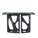63 "modern artificial stone curved white panel black iron metal legs-can accommodate 6 people. - DTYStore