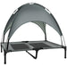 Elevated Portable Dog Cot Pet Bed with UV Protection Canopy Shade, 36 inch, Gray - DTYStore