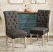 Habit Solid Wood Tufted Parsons Dining Chair, Set of 2, Charcoal - DTYStore