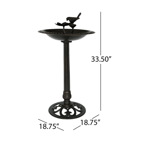 Outdoor Aluminum and Iron Bird Bath - Image 3