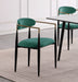 Modern Contemporary 2pcs Side Chairs Green Fabric Upholstered Ultra Stylish Chairs Set - DTYStore
