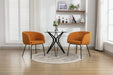 040-Boucle Fabric Dining Chair With Black Metal Legs Set Of 2,Ginger - DTYStore