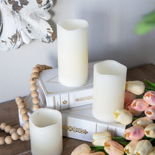 Set of 3 Ivory LED Candles with Remote Timer, L:D3X6' M:D3X5' S:D3X4' - Image 7