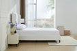 Hannah Upholstered Wingback Bed Size King / Tall 54" Headboard Upholstered King Bed / Premium Cream White Chenille / Minimalist Designs / No Box Spring Needed / Easy Assembly / King - DTYStore