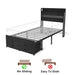 Twin Bed Frames with Headboard, Twin Size Bed Frames with Storage Drawers, Twin Bed, Black Metal Platform Bed Frame, Single Bed Frame, No Box Spring Needed - DTYStore